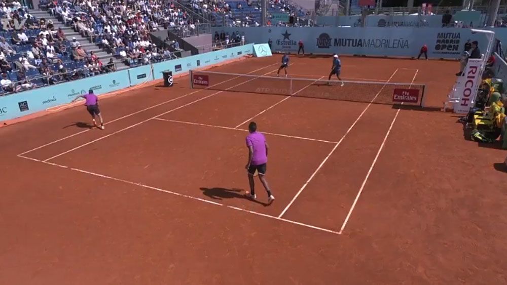 Nick Kyrgios and Jack Sock in action.