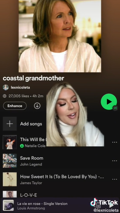 Lex Nicoleta has even created a Spotify playlist dedicated to the "coastal grandmother."