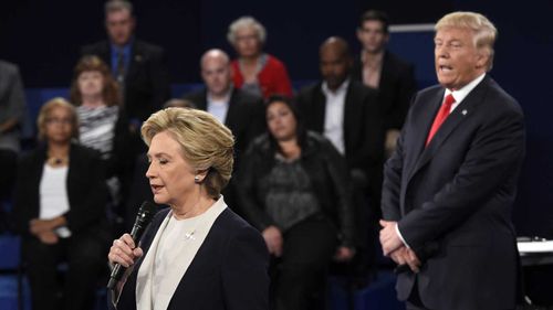 Hillary Clinton and Donald Trump in the 2016 presidential debate.