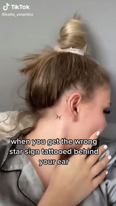 Katie Martin star sign tattoo fail
