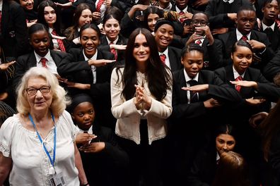 Cheeky schoolboy's comment leaves Meghan in stiches 