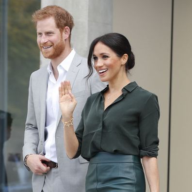 Prince Harry and Meghan, the Duchess of Sussex visit the University of Chichester Tech Park, south east England, Wednesday October 3, 2018