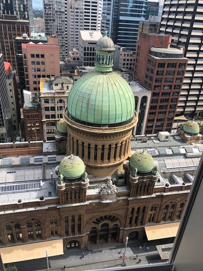 View from a room at Sydney's Hilton hotel