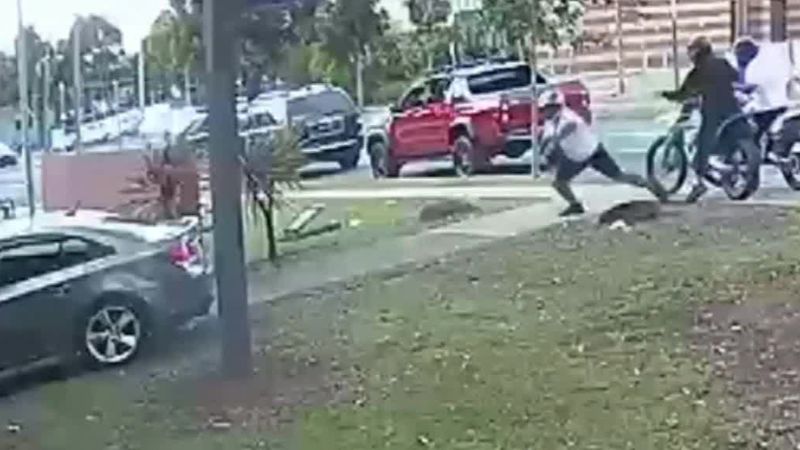 Dirt bike riders wanted after road rage attack outside police station ...
