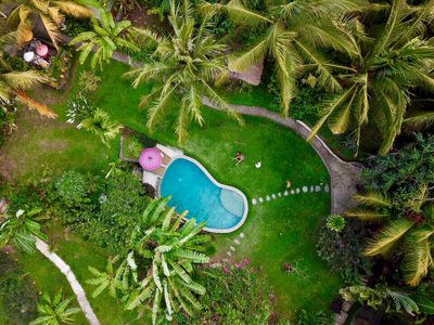 6. Balinese treehouse with tropical gardens and pool, Denpasar, Bali