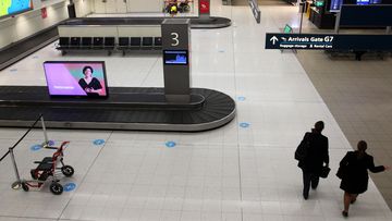 An empty Sydney Domestic Airport in August.