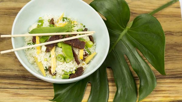 Chinese pork rice bowl