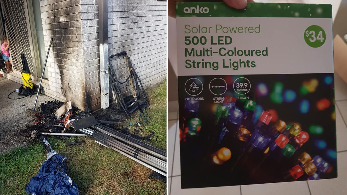 Kmart Anko solar power lights explode Queensland mum's warning after