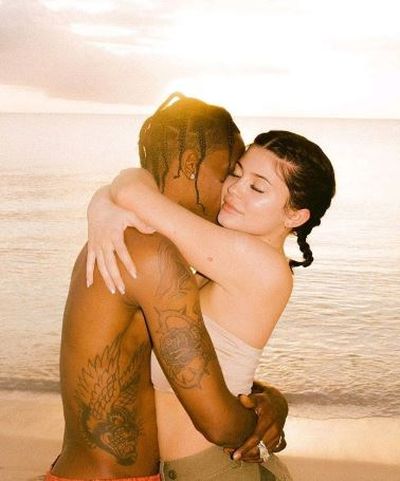 Kylie Jenner and Travis Scott in the first official Instagram snap, February 2018