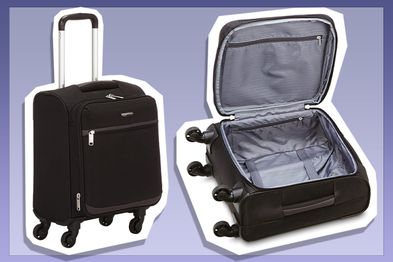 9PR: Amazon Basics Polyester 18-Inch 4-Wheeled Luggage