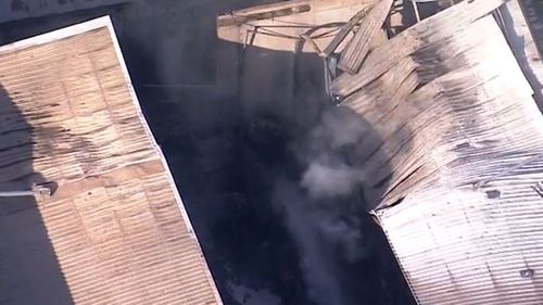 The roof at the chemical storage facility has collapsed.