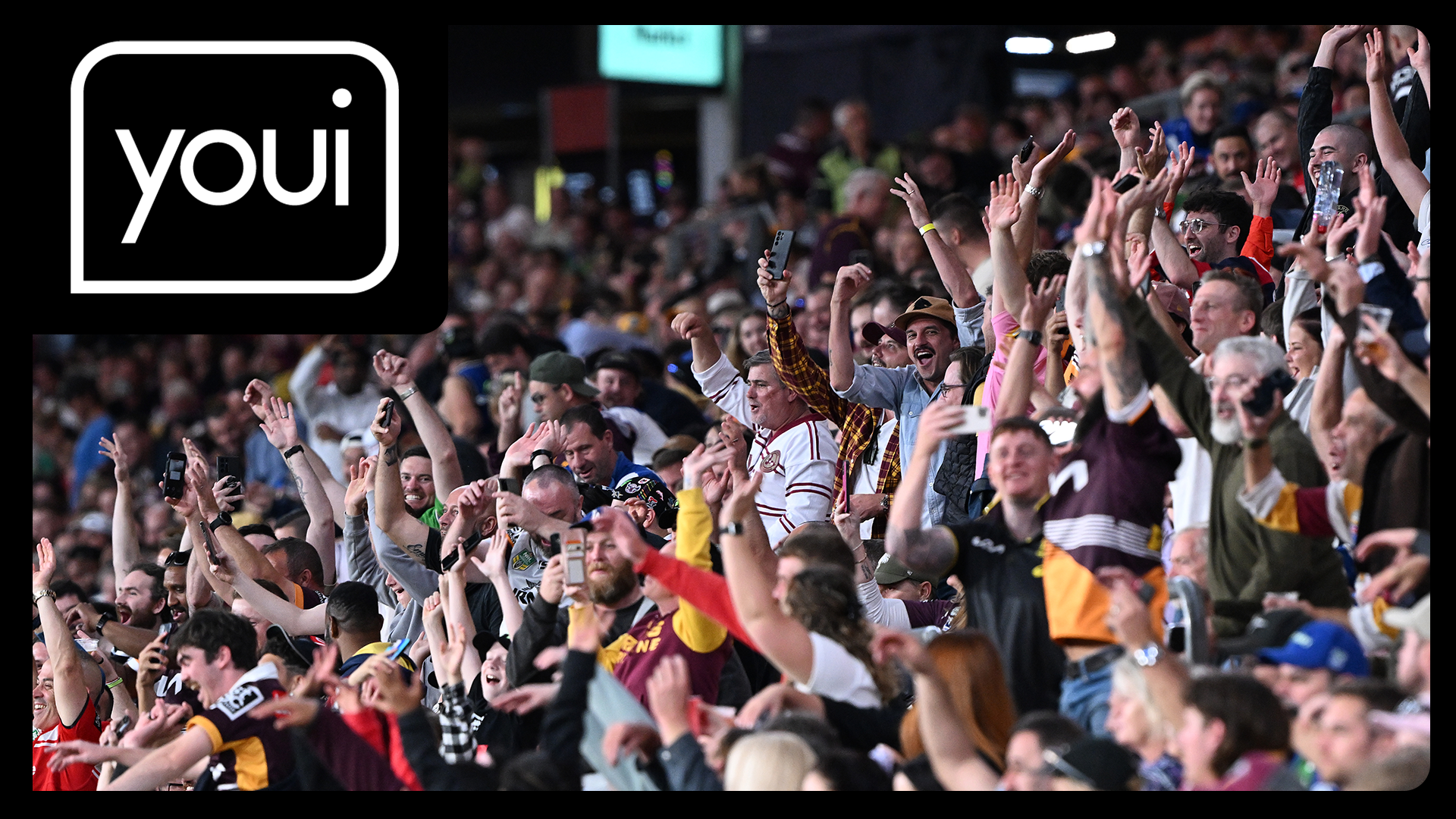 NRL fans erupt during a match.