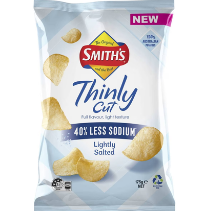 Smith's Thinly Cut Lightly Salted Potato Chips 175g