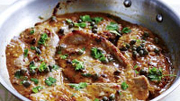 Veal with lemon and caper sauce