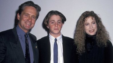 Michael Douglas, Cameron Douglas, and Diandra Douglas in 1993.