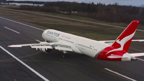 Flight ﻿QF93 to Los Angeles sat on the tarmac at Melbourne Airport on Monday night before it was cancelled.