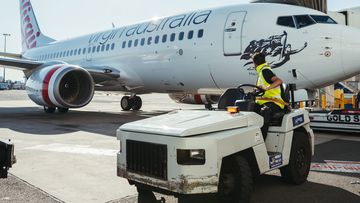 Virgin Australia airplanes at Sydney Domestic Airport