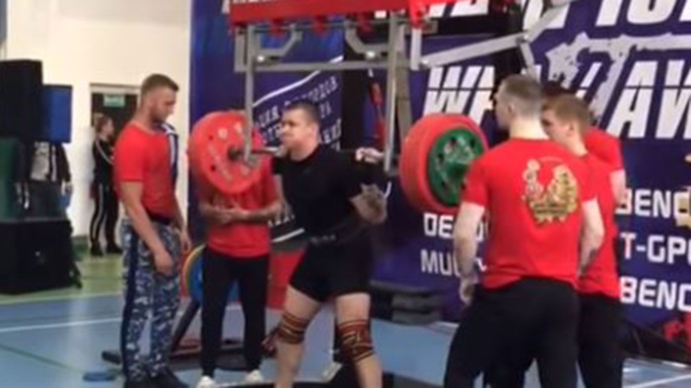 Russian powerlifter suffers horrific injury as attempt goes terribly wrong