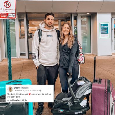 Couple flying out to meet son, though realising they were scammed by the woman. 