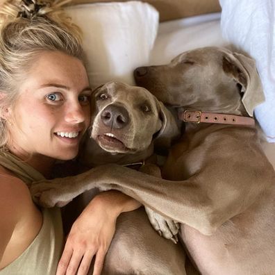 Elyse Knowles with her dogs