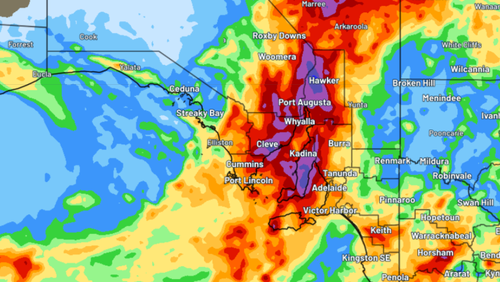 Once-in-a-lifetime rain #flooding much of #SouthAustralia. A few more days of rain, storms to come...