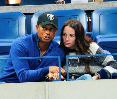 Tiger Woods and Erica Herman cheer on Rafael Nadal at the 2019 US Open in New York City.