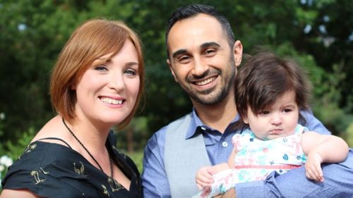 Mrs Kucuk, pictured with her husband Fatih and Zoe, needs and emergency heart transplant.