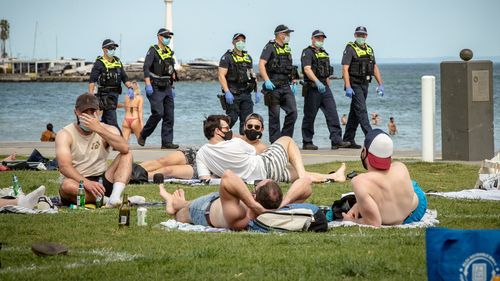 St Kilda Beach Saturday October 3, 2020.