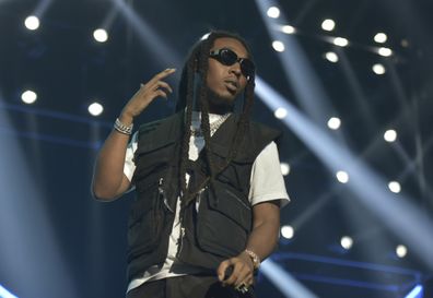 Takeoff of the group Migos performs during the 2019 BET Experience in Los Angeles on  June 22, 2019. 