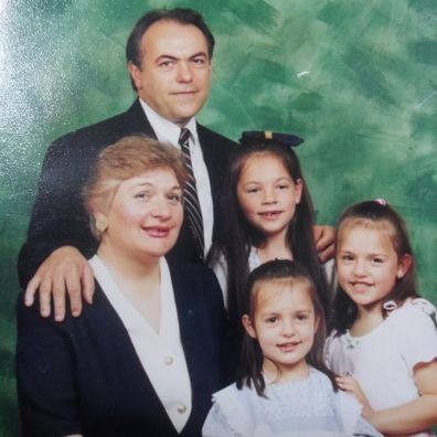 Nikolina Kharoufeh with parents and sisters. 