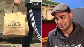 Burger restaurateur Shravan Gautam said a loophole allowed rogue delivery drivers that work for companies like Uber Eats to steal food. (A Current Affair)