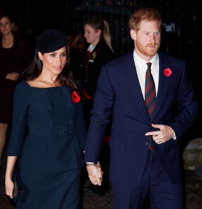 The Duke and Duchess of Sussex attend Remembrance Day service at Westminster Abbey in 2018.  