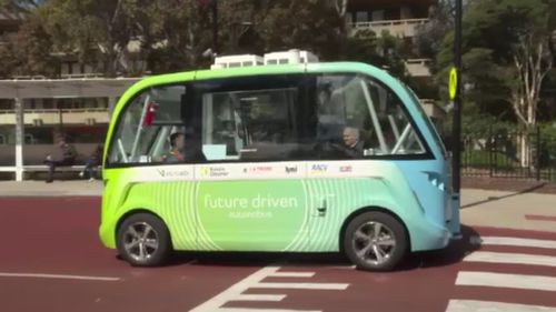 The autonomous bus can reach speeds of up to 50km/hr. (9NEWS)