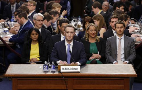 Zuckerberg has apologised to the Senators for Facebook's actions. (AAP)