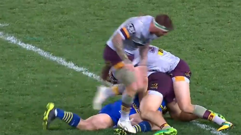Parramatta Eels take aim at Josh McGuire for stomping on Tim Mannah's ankle