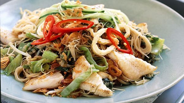 Malay-style beehoon noodles with John Dory