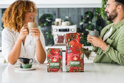 Campos Coffee has your stocking stuffer sorted with Xmas-themed packaging