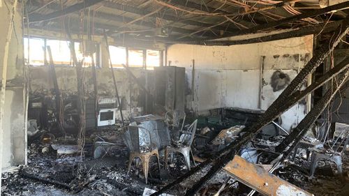 The staff room at Hampstead Primary School was completely destroyed.