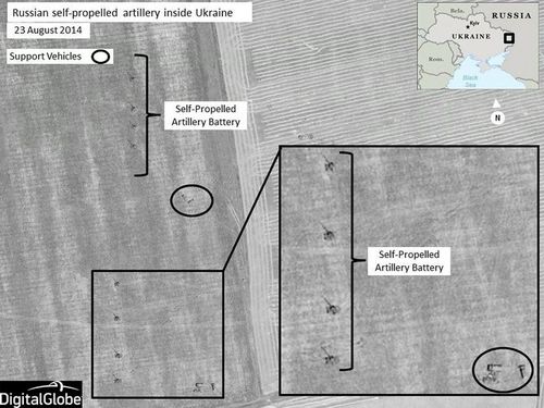 NATO claims these images show the Russian military inside Ukrainian territory as recently as August 23. (NATO)