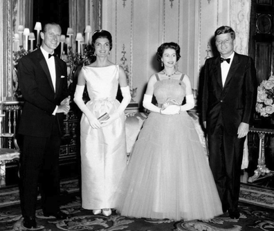 𝟏𝟗𝟔𝟏: President John F Kennedy and First Lady Jacqueline Kennedy are welcomed by The Queen and The Duke of Edinburgh at Buckingham Palace.
There have been fourteen US Presidents during Her Majesty's Reign, and with the exception of President Johnson, The Queen has met each one.
