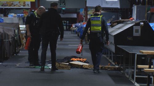 Police are working to notify market stall owners of the damage.ï»¿