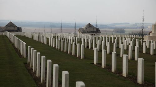 Australian war graves in Villers-Bretonneux. (AAP)