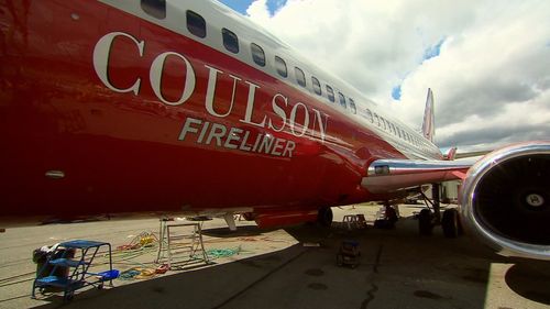 It's hoped the first 737 fire liner will be certified in time to assist with the North American wildfire season. (9NEWS)