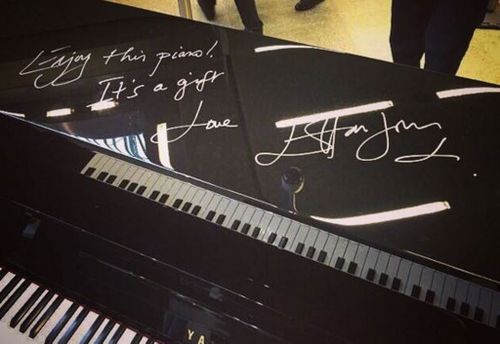 Elton John donated the piano to St Pancras station. (Elton John/ Instagram)