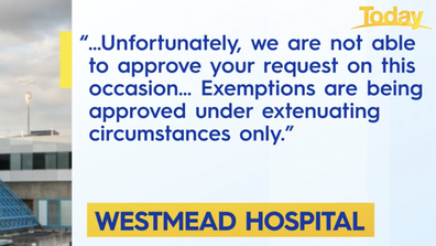 Stephanie Dierich and Ryan Holman received the above email from Westmead Hospital.