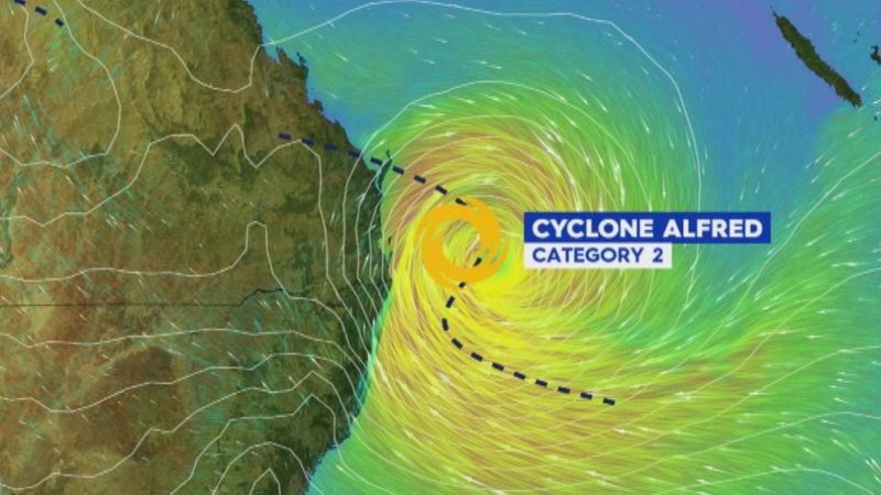 Tropical Cyclone Alfred looms off the south-east Queensland coast ...