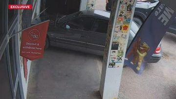 A pedestrian was nearly hit by a woman allegedly seven times over the legal blood alcohol limit before she crashed into a post office in a remote South Australian town.