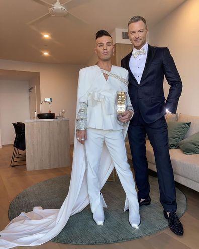 Anthony Callea and his husband Tim Campbell at the 2022 Logies.