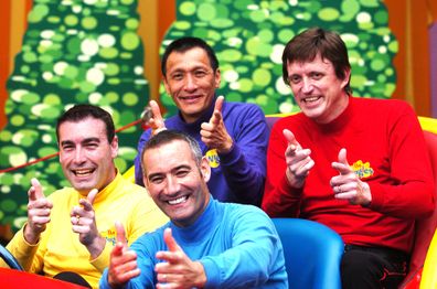 Three original Wiggles to hang up their skivvies