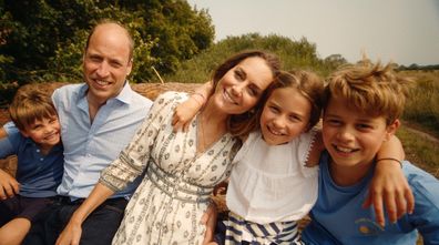 Catherine, The Princess of Wales, Prince William, Prince George, Princess Charlotte and Prince Louis, seen in a new video filmed in Norfolk in August 2024, in which the princess says she has finished chemotherapy.